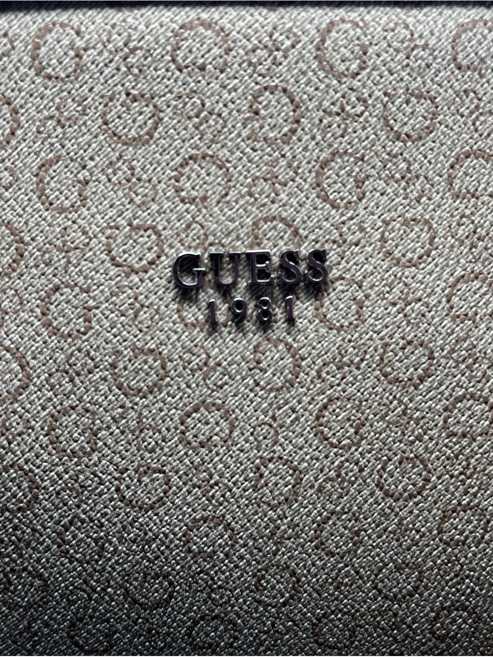 GUESS Beige Logo Satchel with Braided Handles and Tassel - Picture 7 of 11